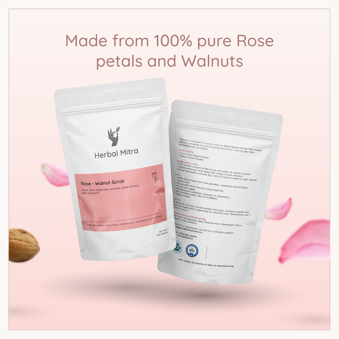 Rose Face Scrub | Soft &amp; Smooth Skin, Gentle Cleansing, Enriched With Vitamin A