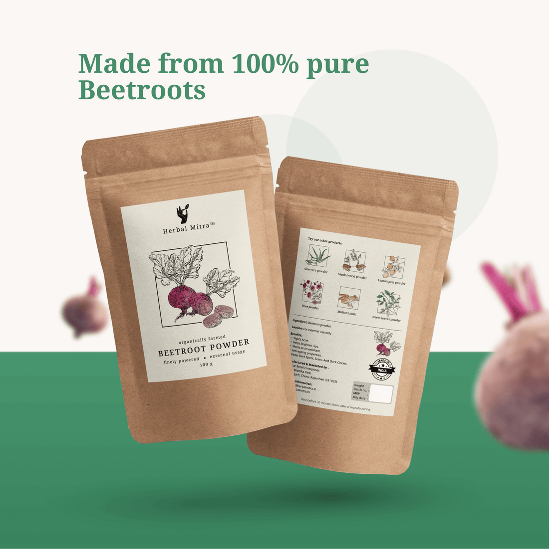 Beetroot Powder Face Pack | For Hydration &amp; Smooth Skin, Instant Glow
